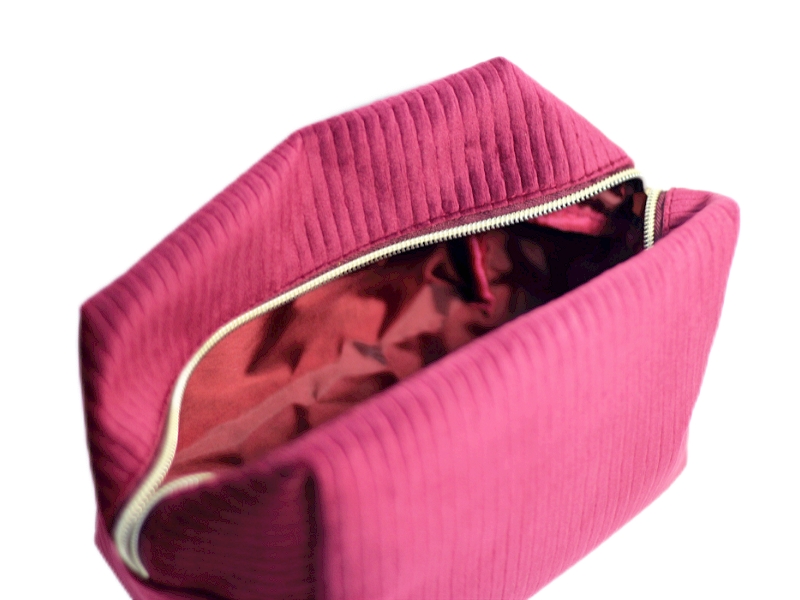 PK22233 Striped Velvet Make-up Bag