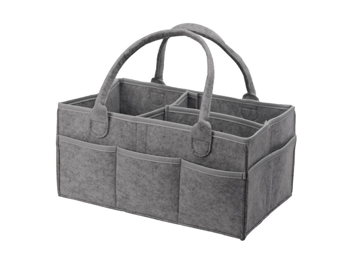 PK-21045 Felt Diaper Caddy - Nursery Storage Bin and Car Organizer for Diapers and Baby Wipes