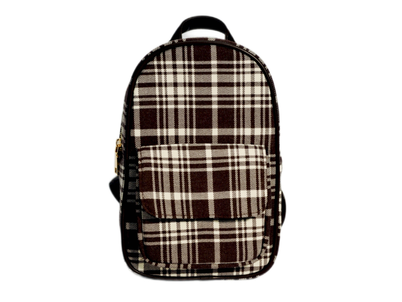 PK22066 Mini Tweed Plaid Backpack