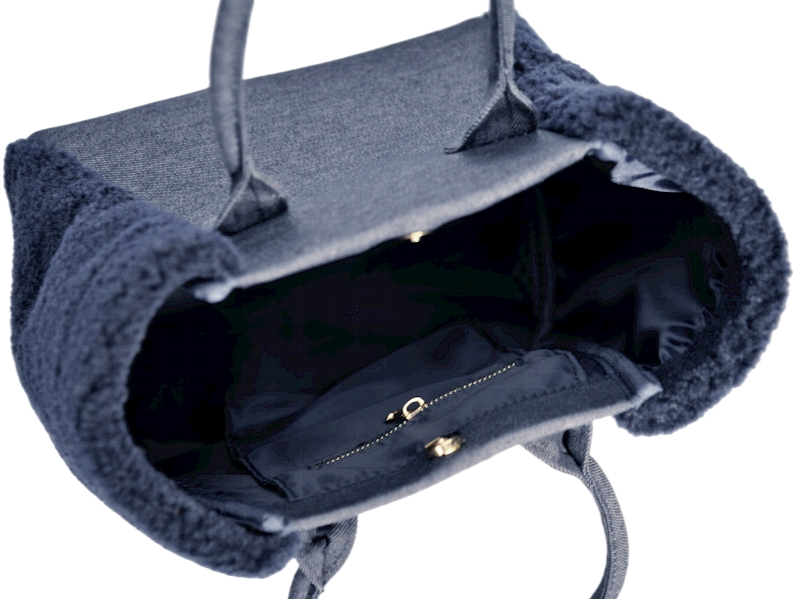 PK22067 Fleece Handbag - Denim