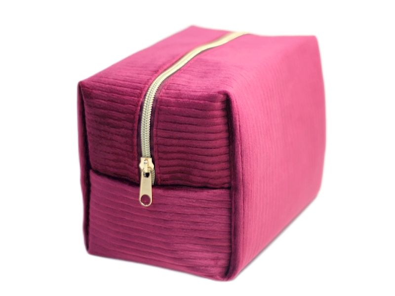 PK22233 Striped Velvet Make-up Bag