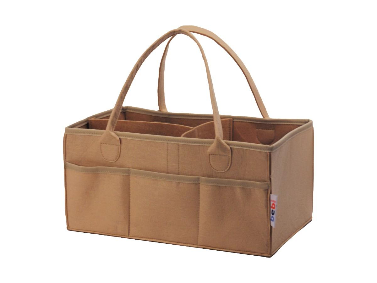 PK-21045 Felt Diaper Caddy - Nursery Storage Bin and Car Organizer for Diapers and Baby Wipes