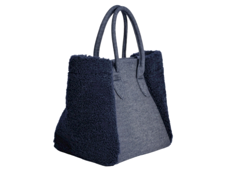 PK22067 Fleece Handbag - Denim