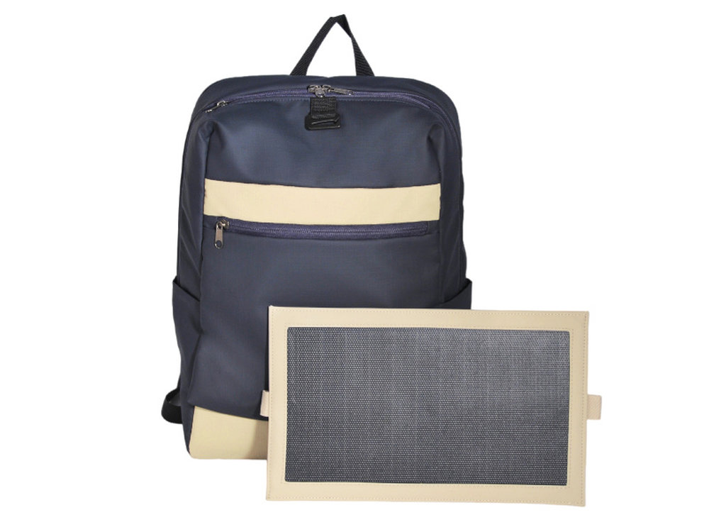 Dual-Tone Solar Panel Backpack - Smart Charging On-the-Go